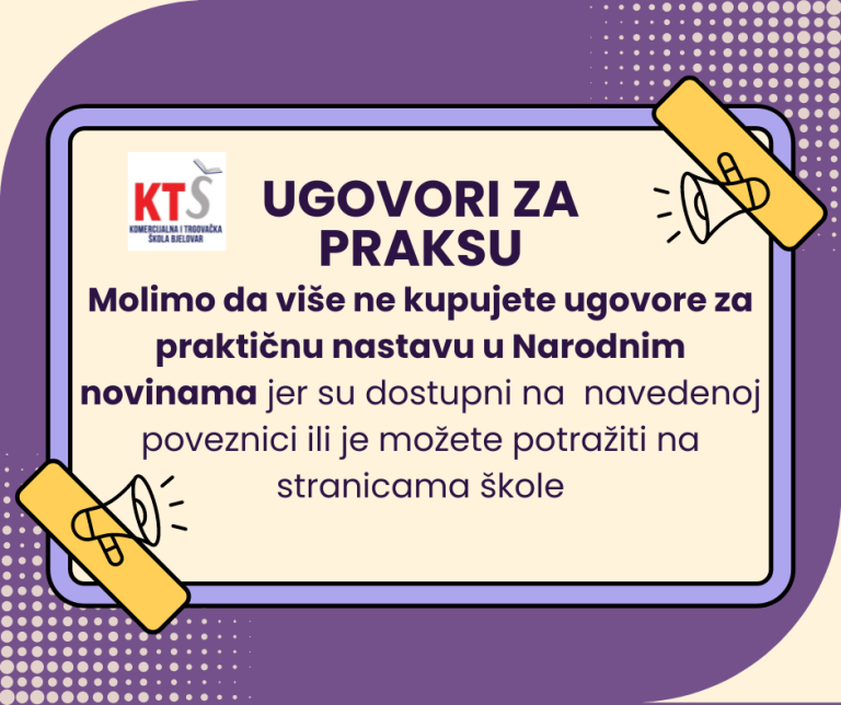 Ugovori za obavljanje praktične nastave