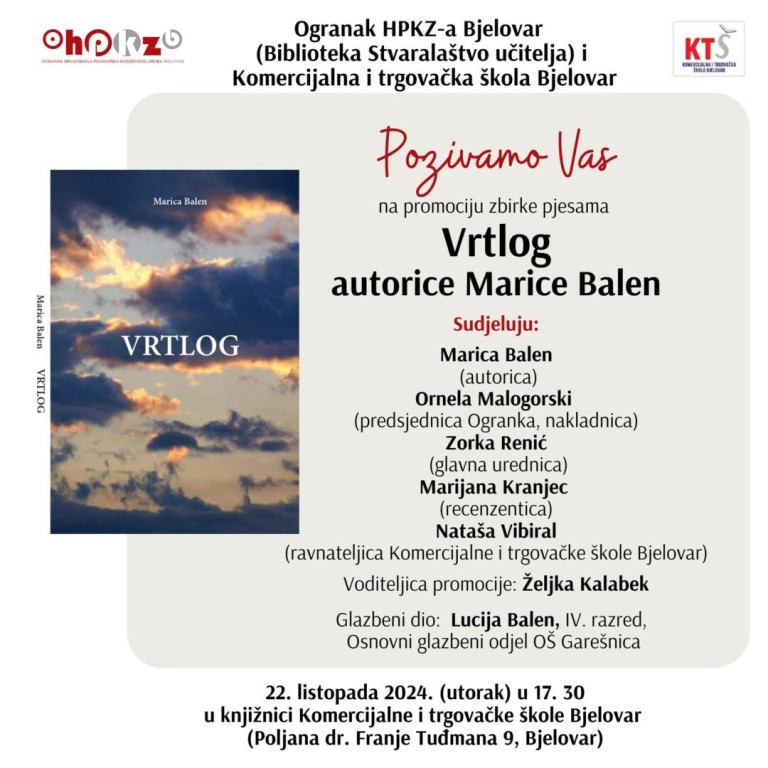 Promocija pjesničke zbirke “Vrtlog”