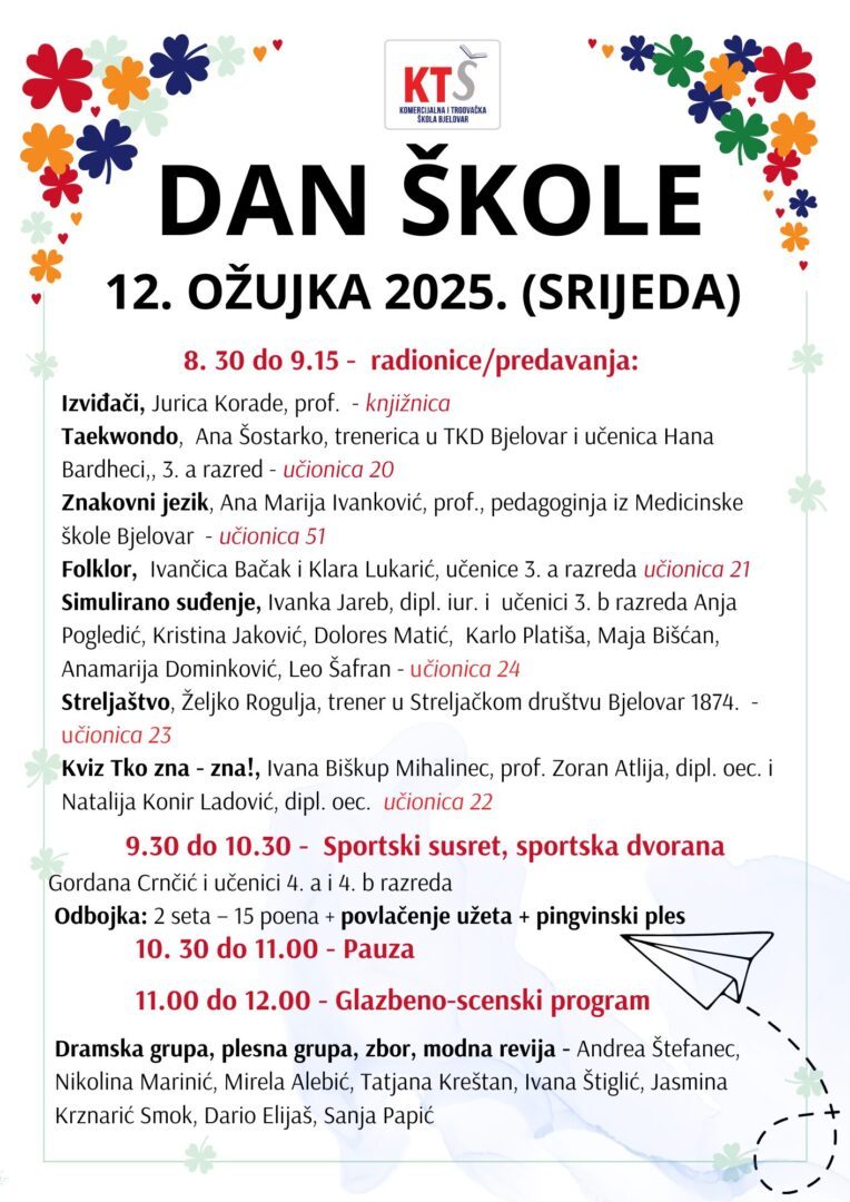 Program Dana škole 12. ožujka 2025.