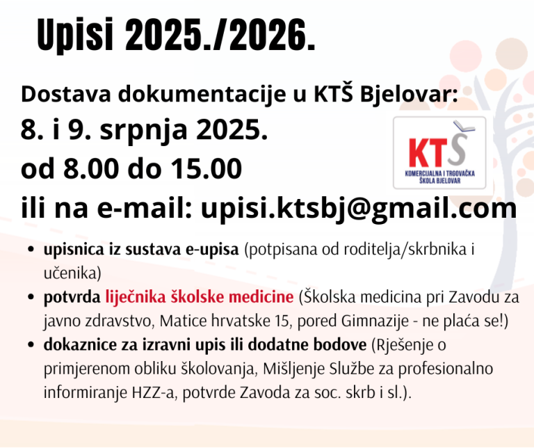 Upisi u srednju školu u školsku godinu 2025./2026.
